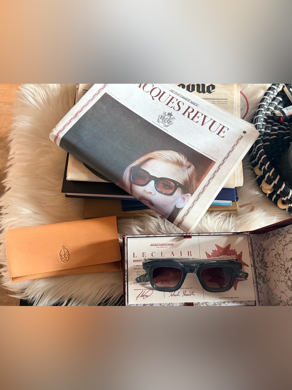 Authentic jacques marie mage Leclair In Mink Full Set Limited Edition Sunglasses
